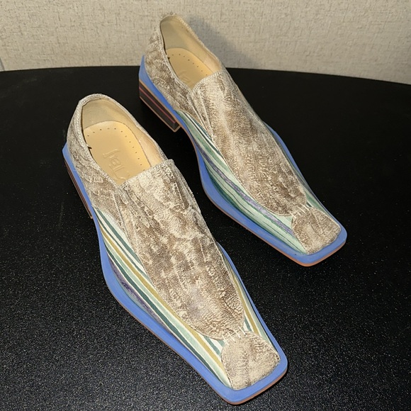 Men’s leather fashion shoes Taj collection Size 8.5 DEBO-BEIGE - Picture 3 of 8